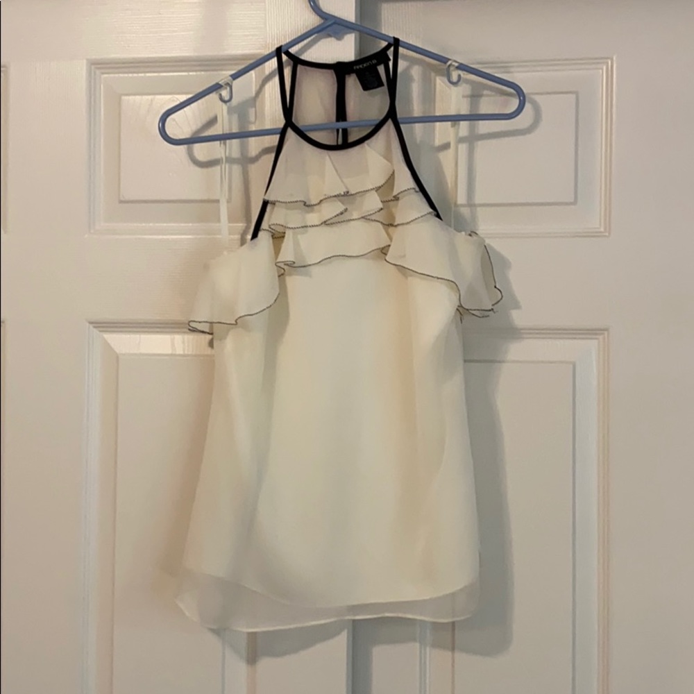 Arden B halter top with ruffles